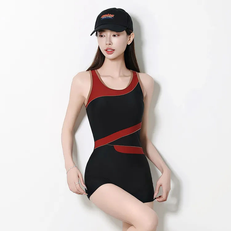 【固定一体杯罩】连体平角女士新款显瘦泳衣高端高档高级时尚显瘦女