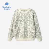 男生女生男大童字母印花简约潮流毛衫NJNBJ43083A