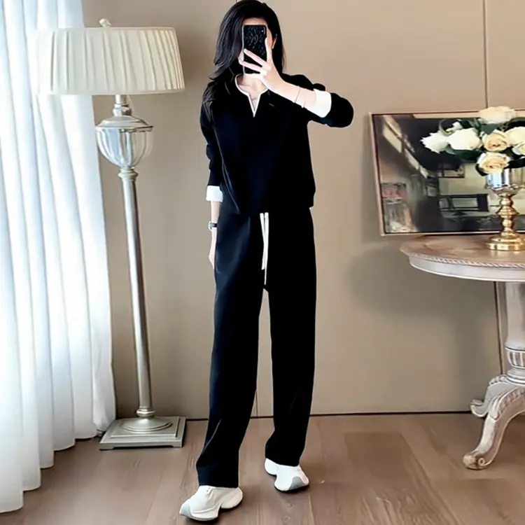 韩版时髦运动服套装女2025年春秋季洋气小个子运动长袖长裤两件套