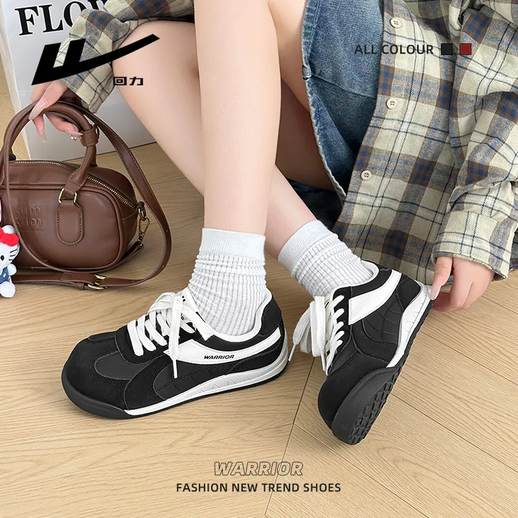 回力女款德训鞋软弹厚底2025春秋新款百搭休闲韩女款蓝莓配色德训