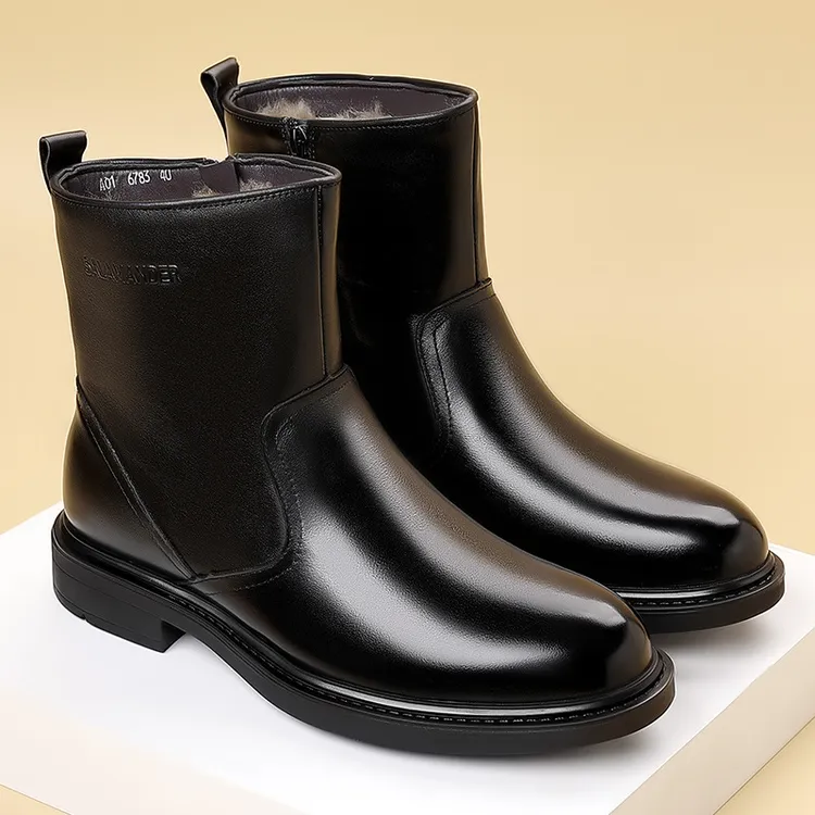 头层牛皮 中底头层牛皮里面皮毛一体 鞋垫羊毛 21高度口子16.5