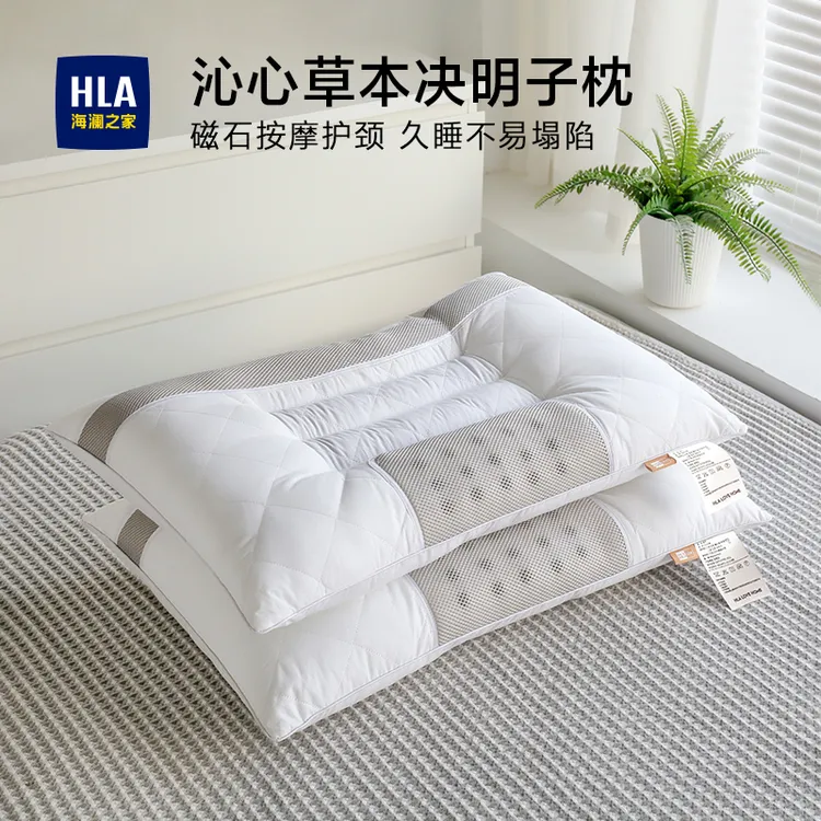 海澜之家决明子荞麦枕头护颈椎助睡眠成人男士家用睡觉枕芯不塌陷