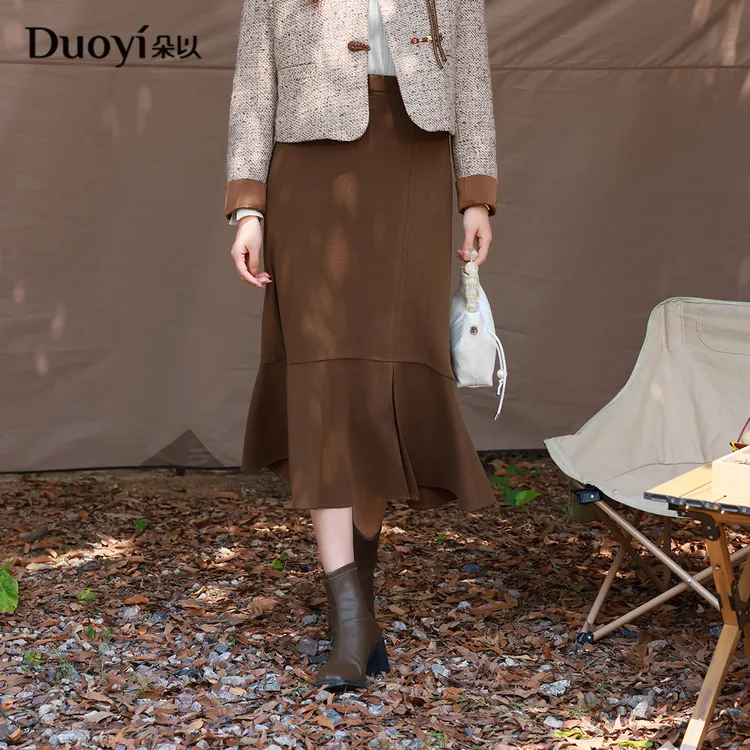朵以2025秋冬新品气质通勤显瘦半身裙鱼尾裙39DD639006