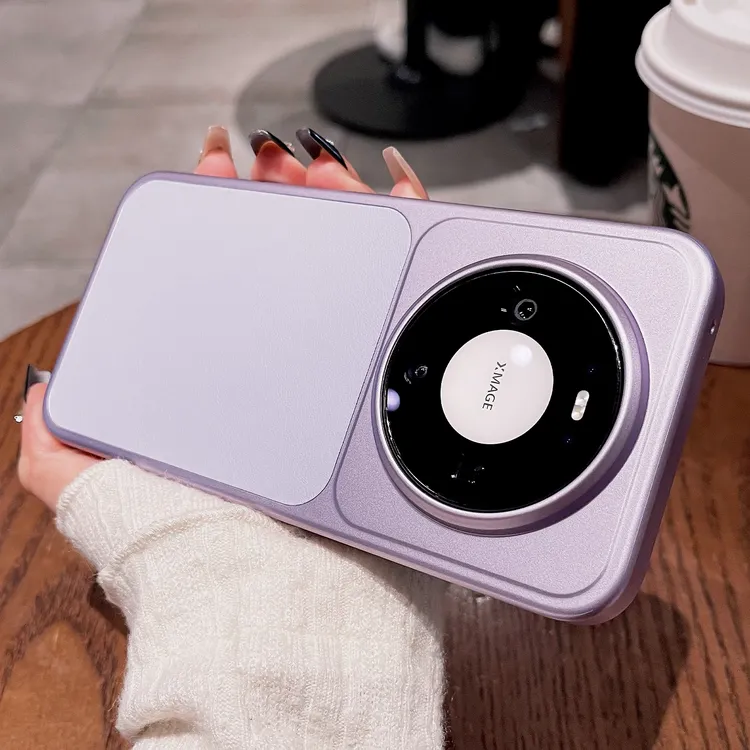 拼接素皮内置磁吸适用华为mate80promax手机壳防摔电镀轻奢保护套