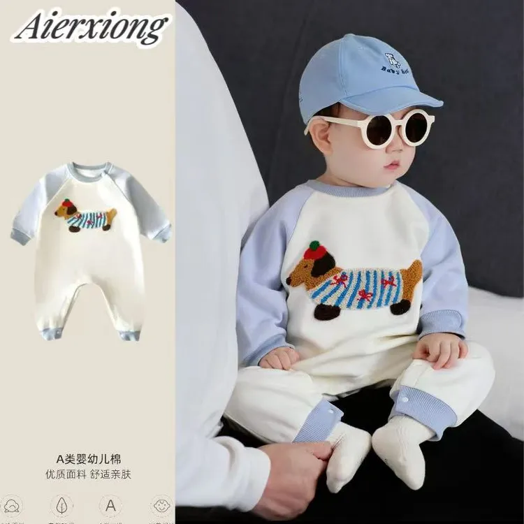 【纯棉无骨】婴儿衣服超萌可爱男女宝宝春装新款哈衣宝宝外出爬服