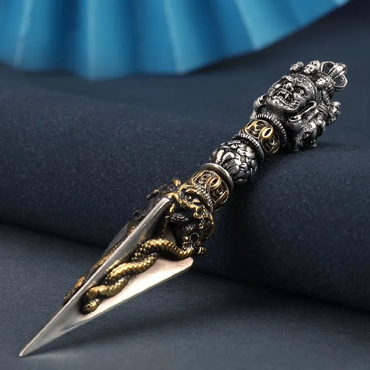 尼泊尔藏式纯银金刚杵金刚橛吊坠项链银挂件情侣