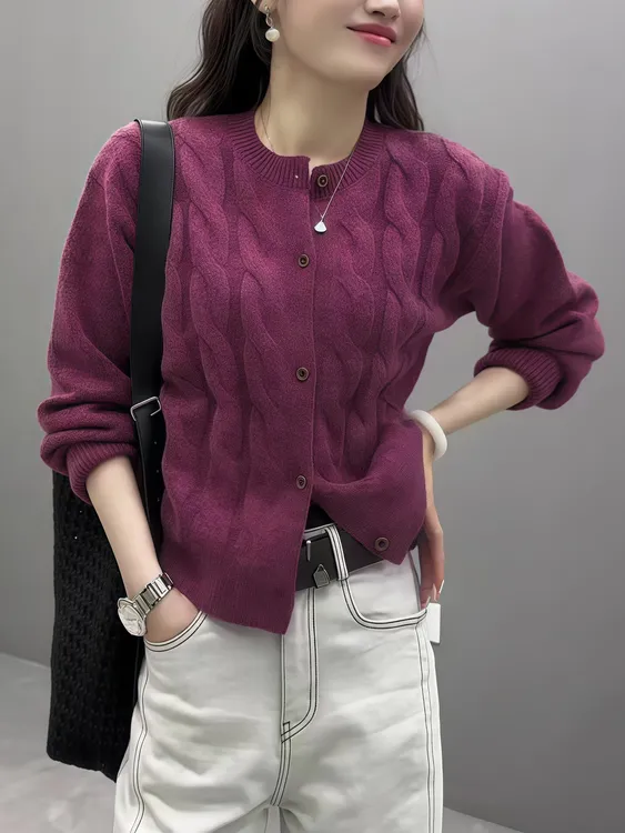 高级感针织开衫女2025年秋季新款软糯百搭慵懒风时尚洋气毛衣外套