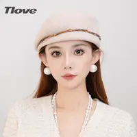 9538帽子女秋冬复古百搭时尚画家帽子秋冬季休闲韩版纯色毛呢帽