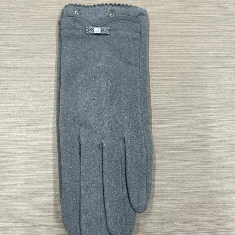 加厚可露指女士手套休闲分指手套女简约秋冬舒适可触屏保暖时尚