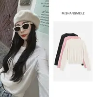 M.SHANGMEI.Z/沐熙【三色絮语】美大哥气质三色圆领羊毛衫X072811