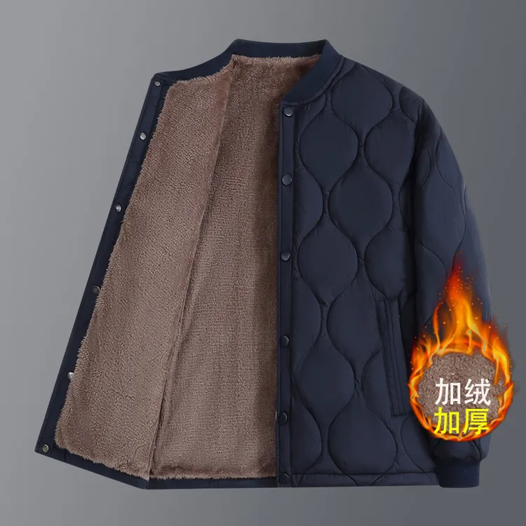 高档中老年棉衣男大码内胆爸爸休闲加绒加厚保暖宽松秋冬季小棉袄