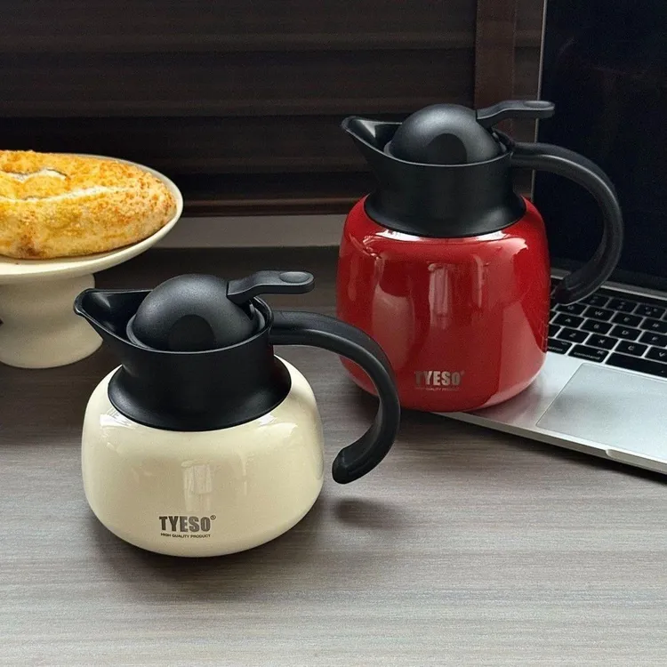 TYESO泰硕新款南瓜保温保冰壶304不锈钢焖茶壶茶水分离大容量水壶