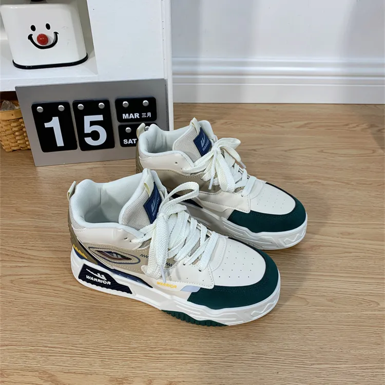 Warrior/回力男鞋国潮新款厚底板鞋子男学生韩版ins潮运动休闲鞋