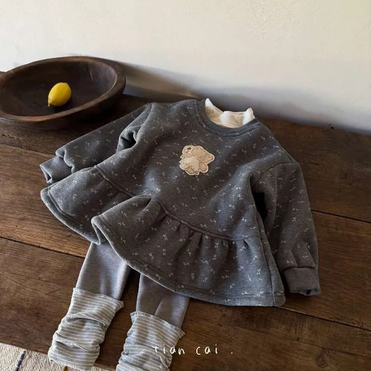 冬装新款女童加绒卫衣套装2025小女孩加厚打底衫加绒打底裤两件套