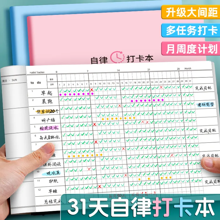 【记忆猫】自律打卡本学习计划本儿童成长自律21天好习惯养成寒暑假商品图