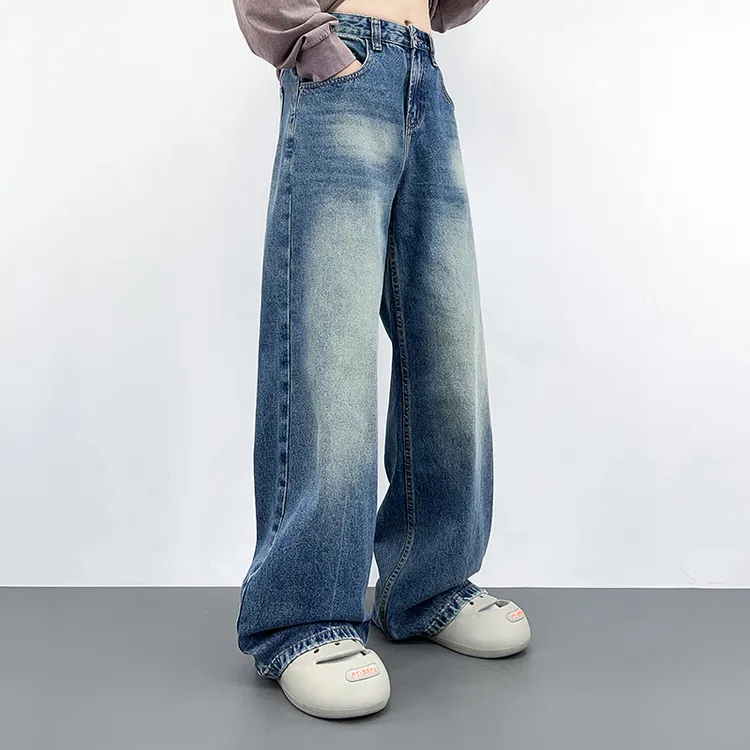 推荐宽松牛仔裤男款春秋美式潮牌爆款2025新款直筒阔腿休闲长裤子