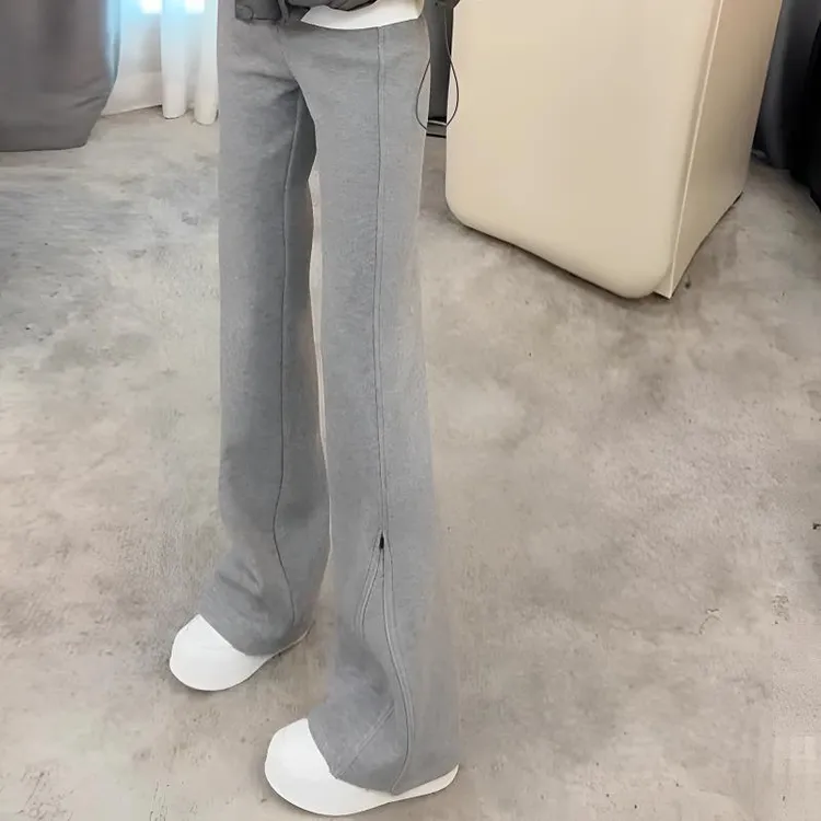 女童秋冬加绒微喇裤2025新款中大童休闲裤百搭卫裤青少年外穿裤子