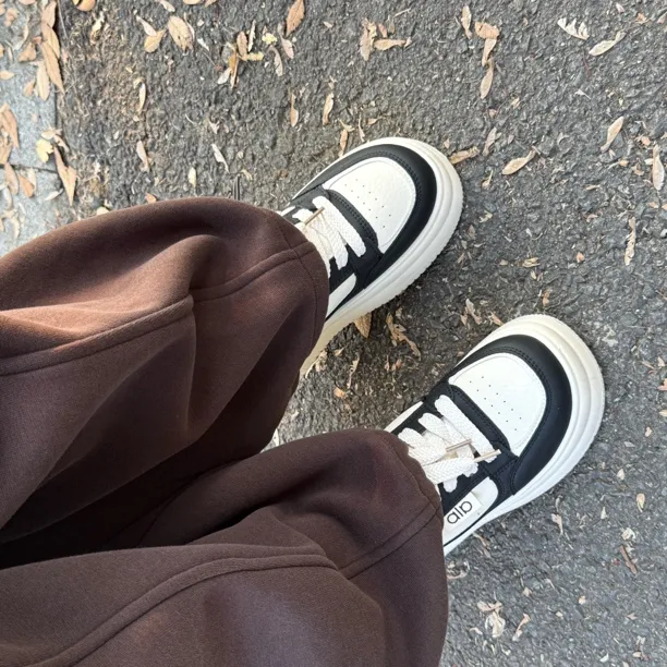 XINYIGE【熊猫鞋】加绒保暖小白鞋增高板鞋舒适系带