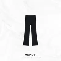 MBNL-F“裸感小黑裤” 重工定制斜裁松紧腰微喇裤 秦磊XM-XKZ6116