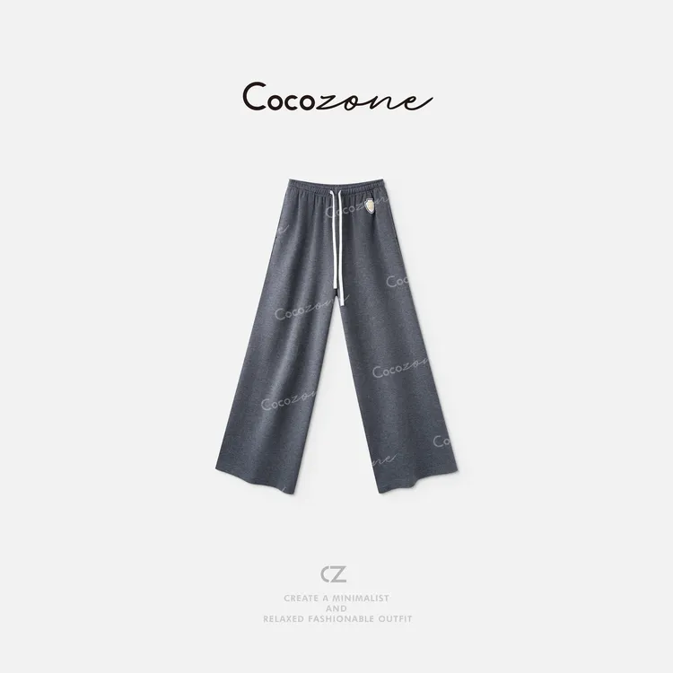 COCO ZONE刘一一  “BC卫裤”简约运动垂坠感松弛休闲裤CD2A1829