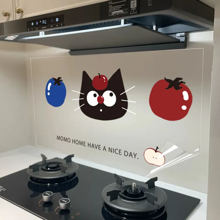 多巴胺卡通静电厨房防油贴纸加厚灶台油烟机墙耐高温防水防污贴膜