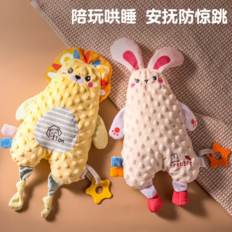 新生安抚巾婴儿可入口啃咬宝宝睡觉睡眠哄睡手指玩偶兔子手偶玩具