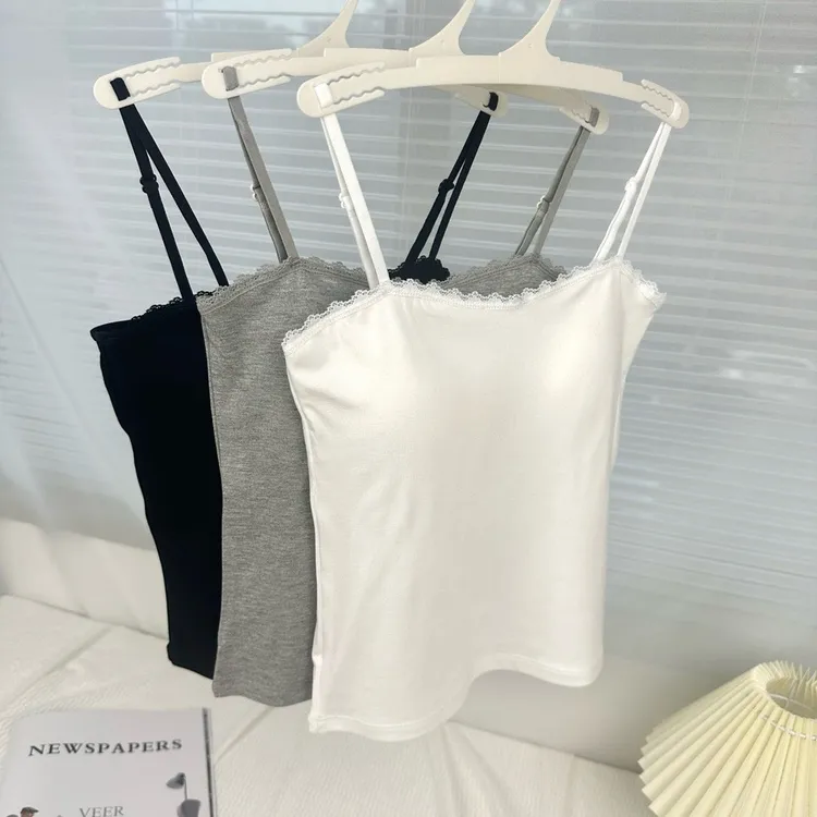 女士莫代尔棉时尚背心 自带胸垫 免穿文胸