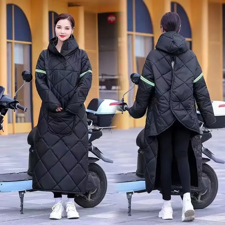 电动车挡风被冬季新款加绒加厚户外电动车骑行防水防寒保暖挡风衣