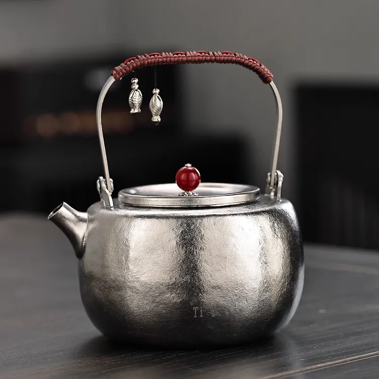 纯钛烧水壶煮茶壶新款茶具高端泡茶壶功夫茶器家用户外便携提梁壶