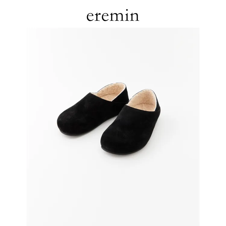 Min 高丝光牛反毛厚款一脚蹬棉鞋全包博肯鞋