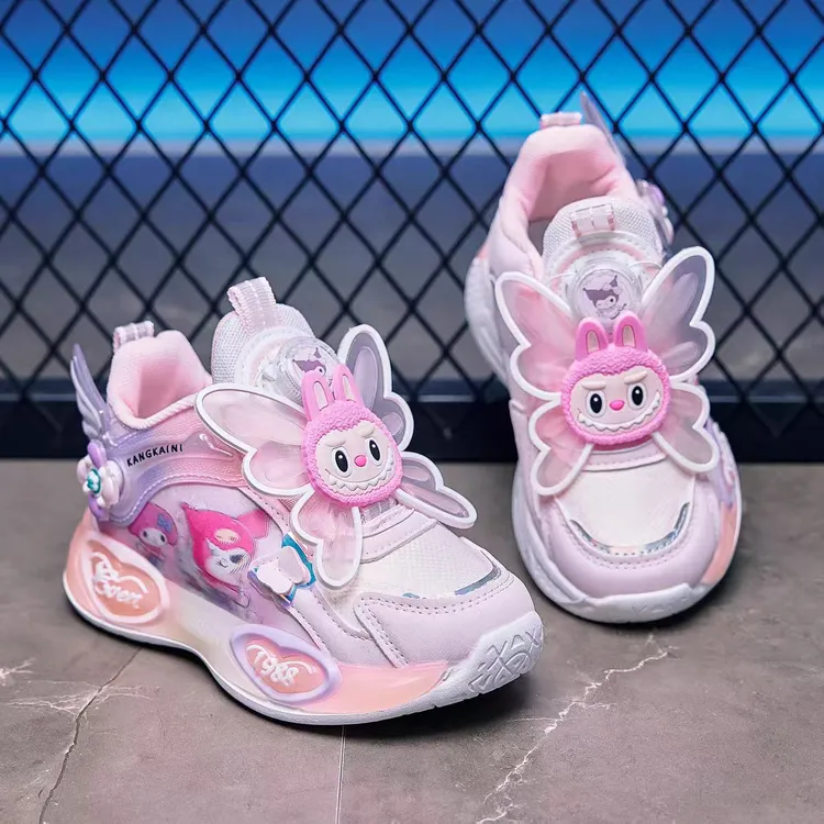 ABC女童运动鞋2025春秋新款女孩亮灯老爹鞋儿童小女孩风车发光鞋