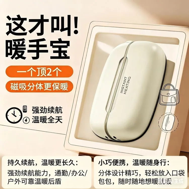 【央妈热推】新升级磁吸分体式暖手宝双手同时暖大容量长续航冬季