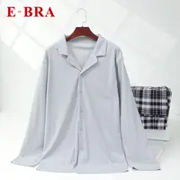 【线下专柜同款】E-BRA男士舒适短袖长裤薄款睡衣家居服套装KLM0170