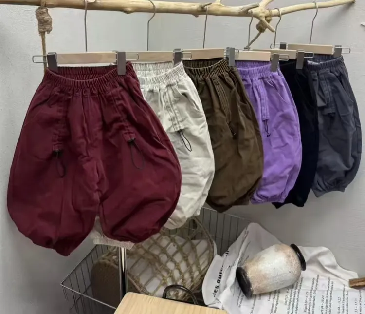 工装春秋款25韩版奶哈裤韩国小裤宽松灯笼棉布裤子男童裤子春秋款