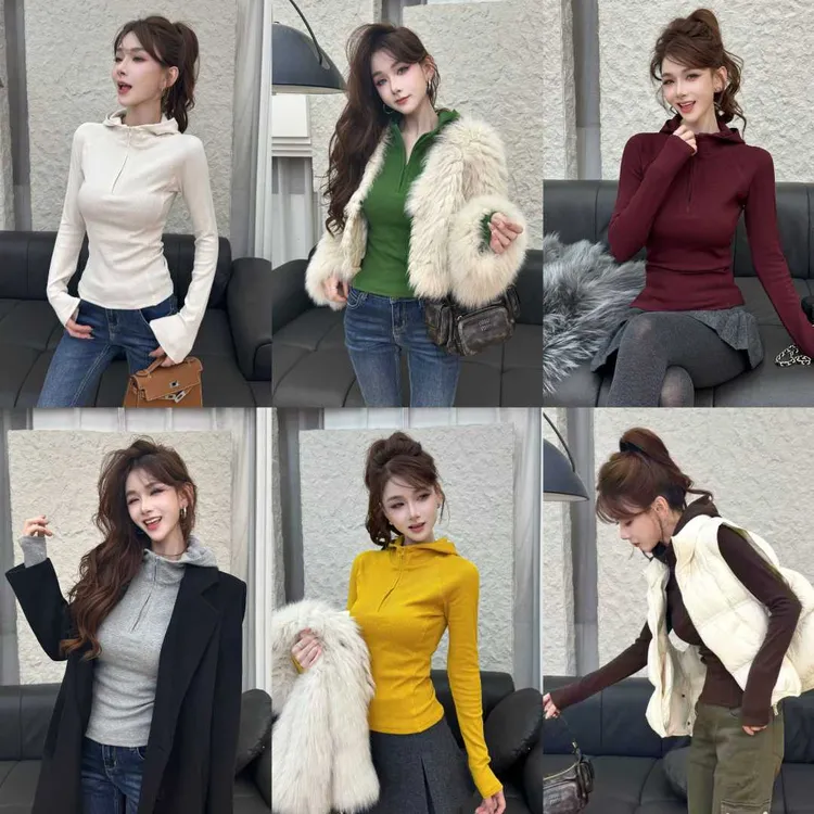 《美式街头》加绒连帽卫衣T恤保暖时尚修身百搭长袖休闲（衣长54）