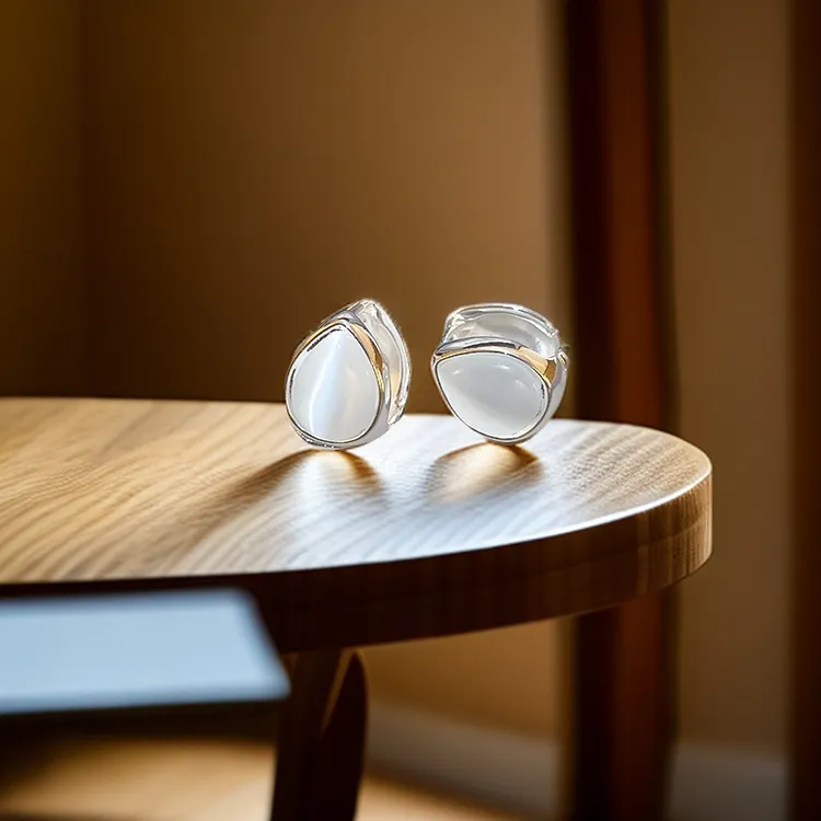 925银耳饰 2025新款冰透水滴双面耳扣春夏爆款耳钉高级感耳环