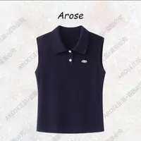 【AR0SE•正品】2025秋季新款无袖针织纯色POLO领衬衫时尚气质8131