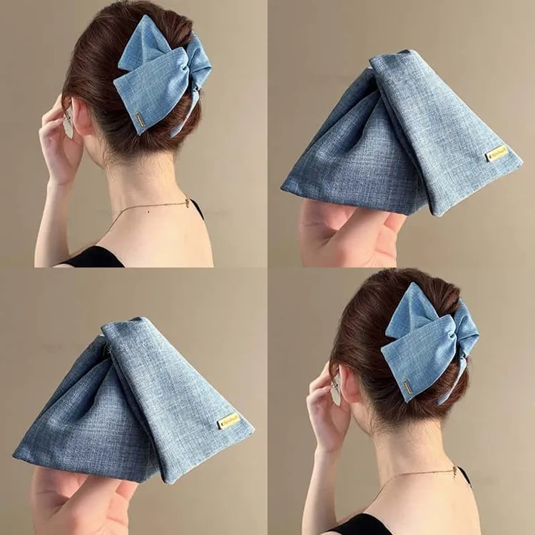 柏林纪事~牛仔布艺三角抓夹女高级感简约时尚后脑勺鲨鱼夹盘发器