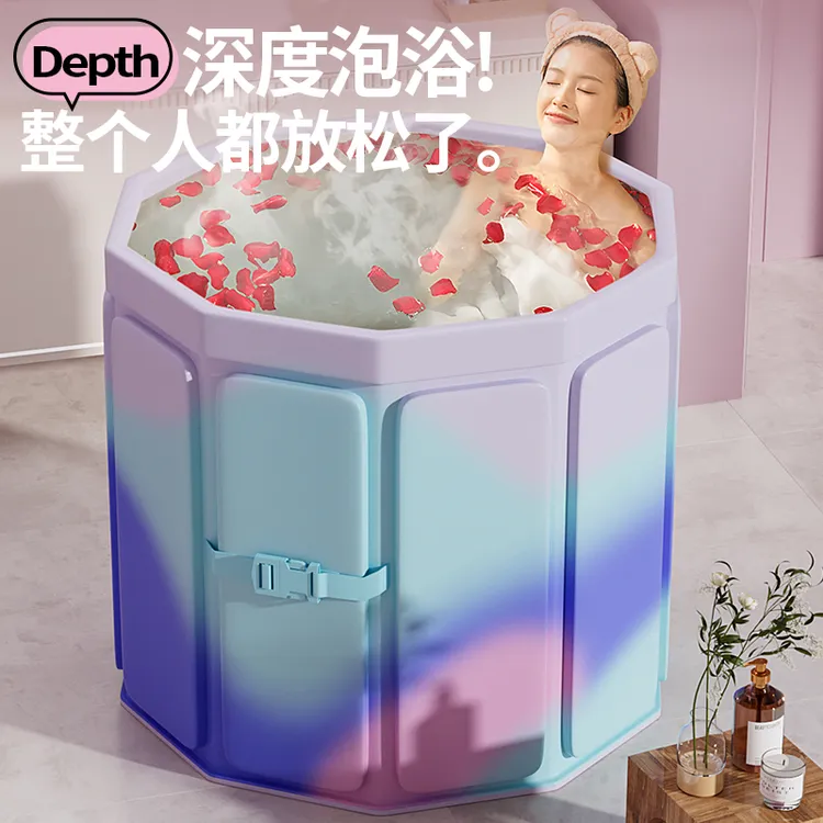 【直播间】spa可折叠泡澡桶洗澡盆浴缸洗澡桶成人浴盆私人木桶浴家用加厚