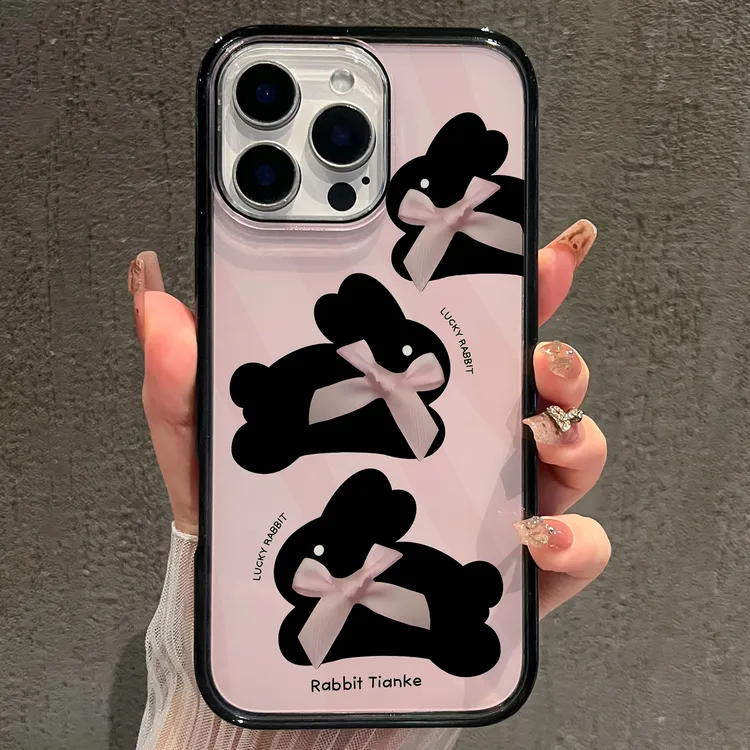 【AI键保护】蝴蝶结兔子适用苹果16promax手机壳iphone15新款14全包