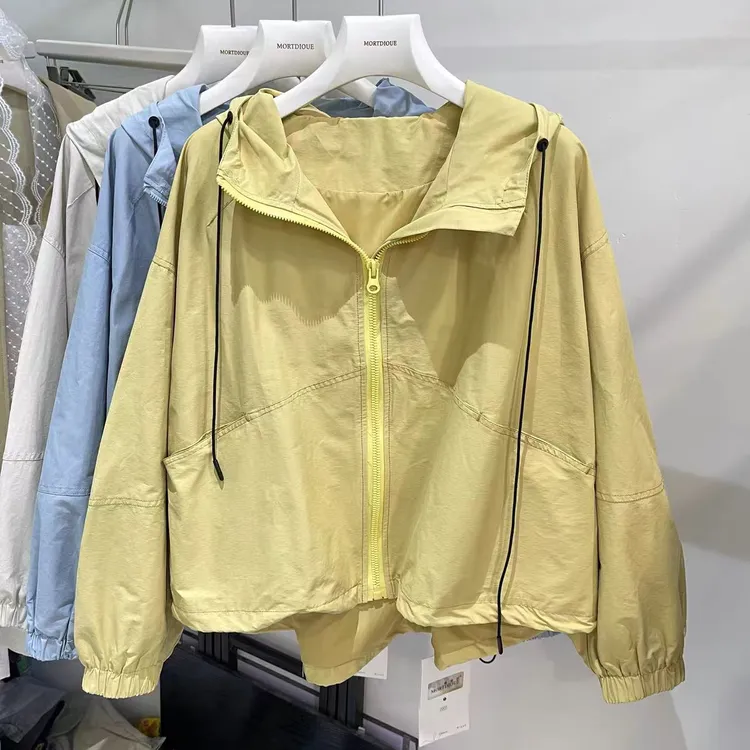 522,韩版春季新款拉链连帽宽松设计感减龄外套休闲上衣