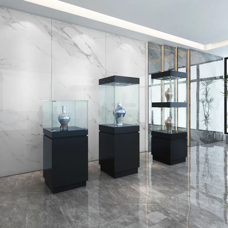 定做实木玻璃材质珠宝玉器博物馆展柜用于文物陈列与产品展示