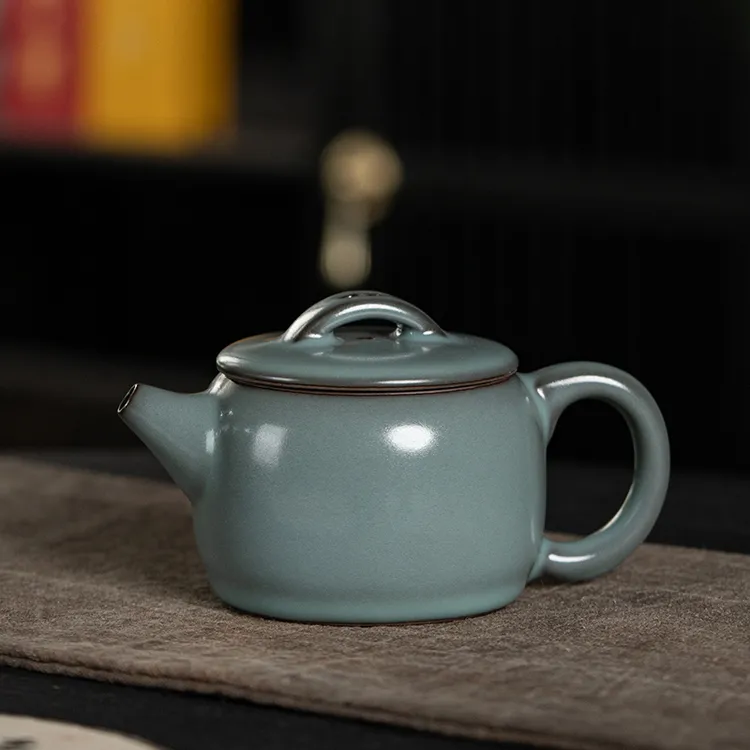 锋子 铁胎汝瓷仿古釉汉瓦壶 家用大容量功夫茶具泡茶壶陶瓷汝窑