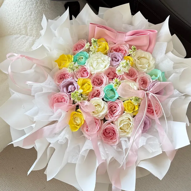 【花约】8丝高定纸纯色防水包装纸哑光纸鲜花礼品小香风花束包装