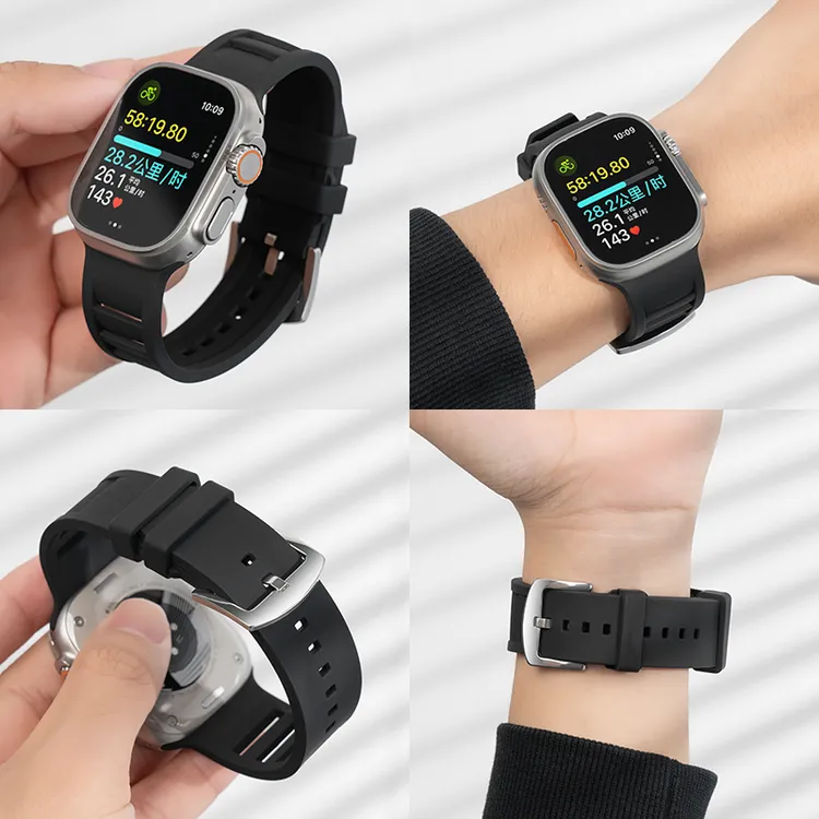 适用苹果手表表带硅胶applewatchultra2表带s10运动iwatch表带se9