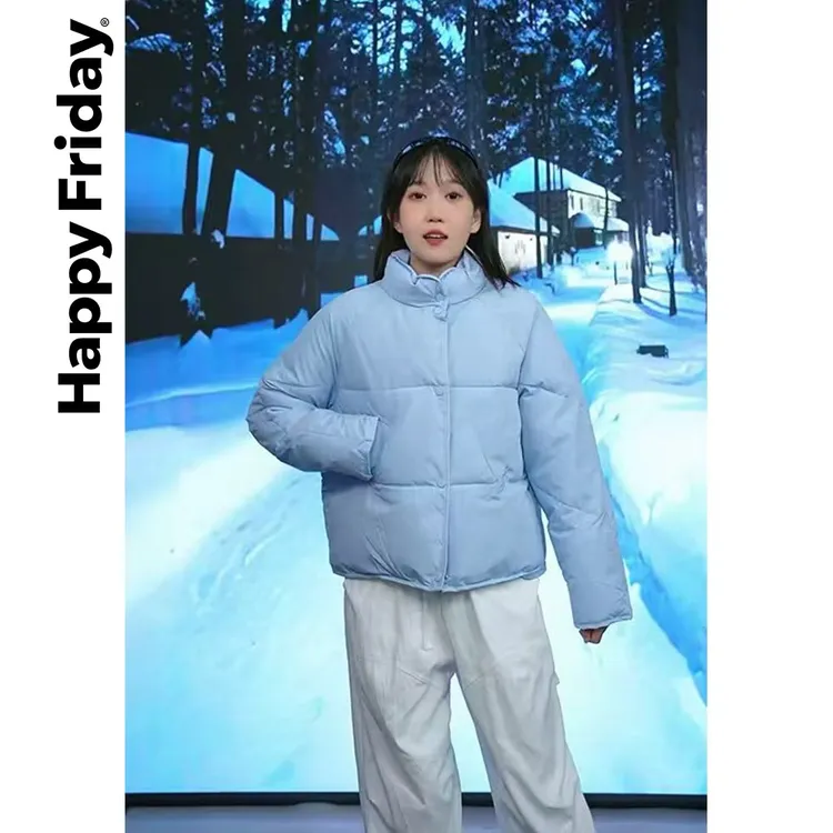 反季服女短款2023新韩版小个子纯色时尚面包服甜美保暖外套女款