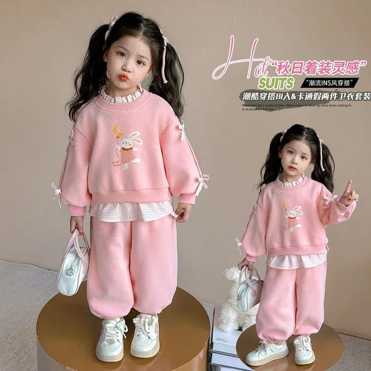 套装甜美春秋卡通动漫女童中小童