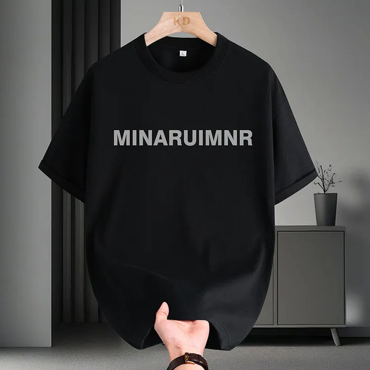 2025夏季新款 男士短袖T恤 纯棉字母印花休闲百搭半袖小衫