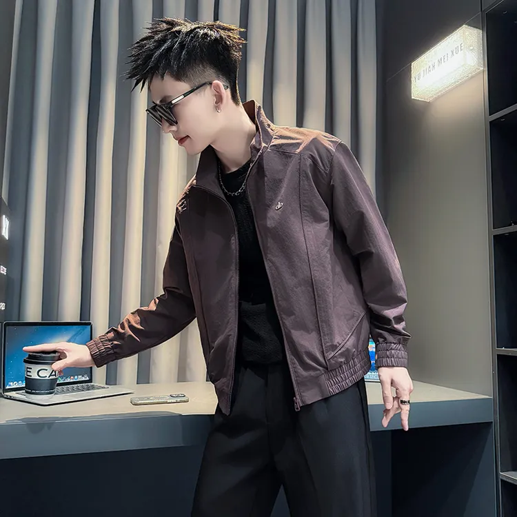 外套男款春秋季2025新款男生衣服高级感网红洋气炸街男装立领夹克