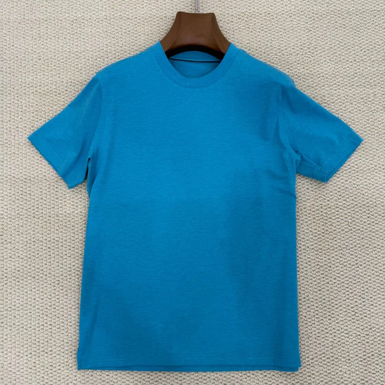 奢侈工厂出品棉兰静莫代尔男士花纱灰吸汗圆领短袖T